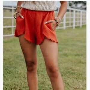 NEW Linen shorts pull-on stretchy cotton NWT Blank NYC terracotta XL Woman’s